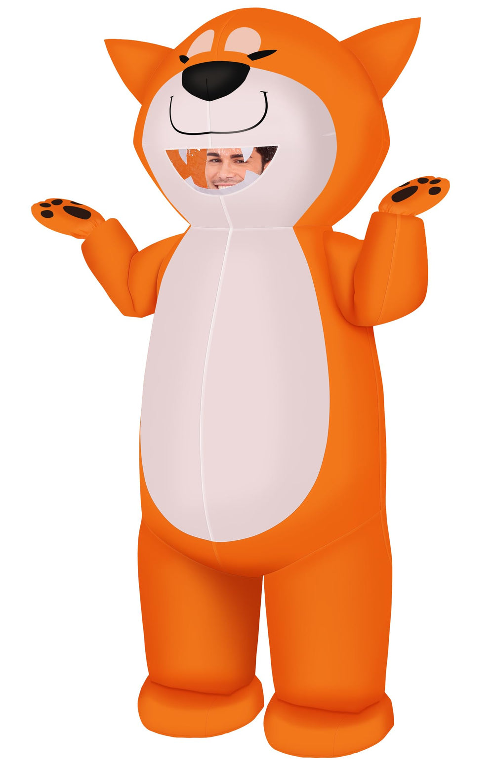 M MH ZONE inflatable dog costume for kids, full-body look for Halloween fun.