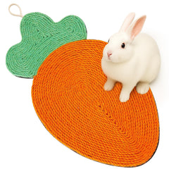 Maasechs rabbit scratching pad in carrot shape offers a safe, engaging scratching surface for rabbits.