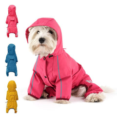 Mabawa dog raincoat with hood front view keeps your dog dry