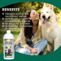 Mad About Organics capful measure for easy daily dental dosing.