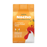Made by Nacho dry cat kibble 10lb bag packaging for easy home use.