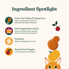 Made by Nacho grain-free cat food image highlights pate benefits.