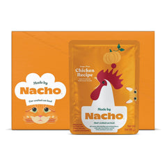 Made by Nacho wet cat food with chicken chunks in gravy for whisker-lickin' texture