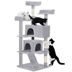 Made4Pets cat tree 54in tower offers vertical climbing space for indoor cats.