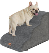Made4Pets 3-step dog stairs viewed from the side, stable and gentle for small dogs' climbs.