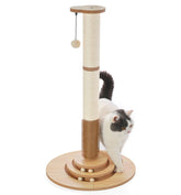 Made4Pets sisal cat scratching post for durable claw sharpening in beige.