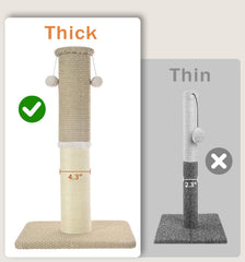 Made4Pets sisal-wrapped surface on scratching post for durable claws.
