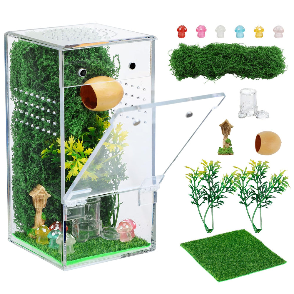 MADHOLLY Escape-Proof Enclosure front view with secure magnetic door for easy feeding.