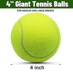 Magicorange 4-inch dog tennis ball close-up showing natural rubber felt.