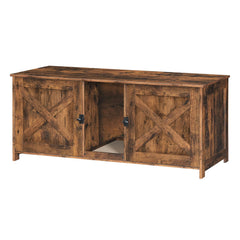 MAHANCRIS cat litter box enclosure with two rooms for two cats, promoting privacy.