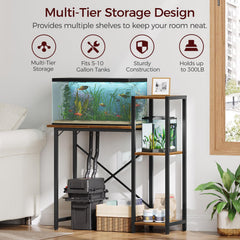MAHANCRIS stand side shelves for easy access to tools and decor.
