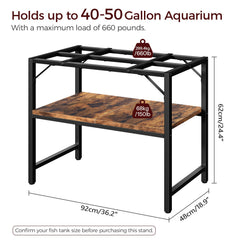 MAHANCRIS heavy-duty metal frame ensures stability for large tanks.