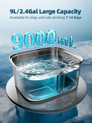 MAILOFY stainless steel dog fountain provides durable, rust-resistant water station.