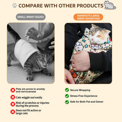 maiwoste elephant cat wrap being used for brushing a relaxed cat