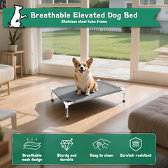 Makerfire dog bed shown indoors on a porch for versatile living.
