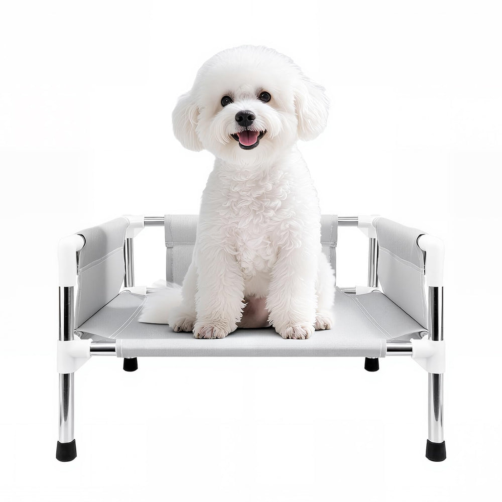 Makerfire Elevated Dog Bed with three-sided enclosure for secure resting.