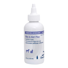 Mal-A-Ket Plus TrizEDTA Flush bottle for dogs and cats supports gentle ear cleaning.