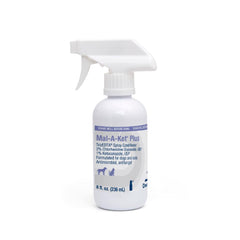 Mal-A-Ket Plus TrizEDTA spray bottle for convenient coat conditioning and skin care.