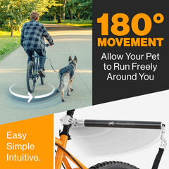 MALABI quick attach bike mount enables fast tool-free leash setup during rides.