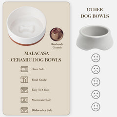 MALACASA ceramic bowl, microwave-safe design for quick meal warming.