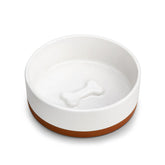 MALACASA small dog bowl inside view with rounded corners for easy feeding.