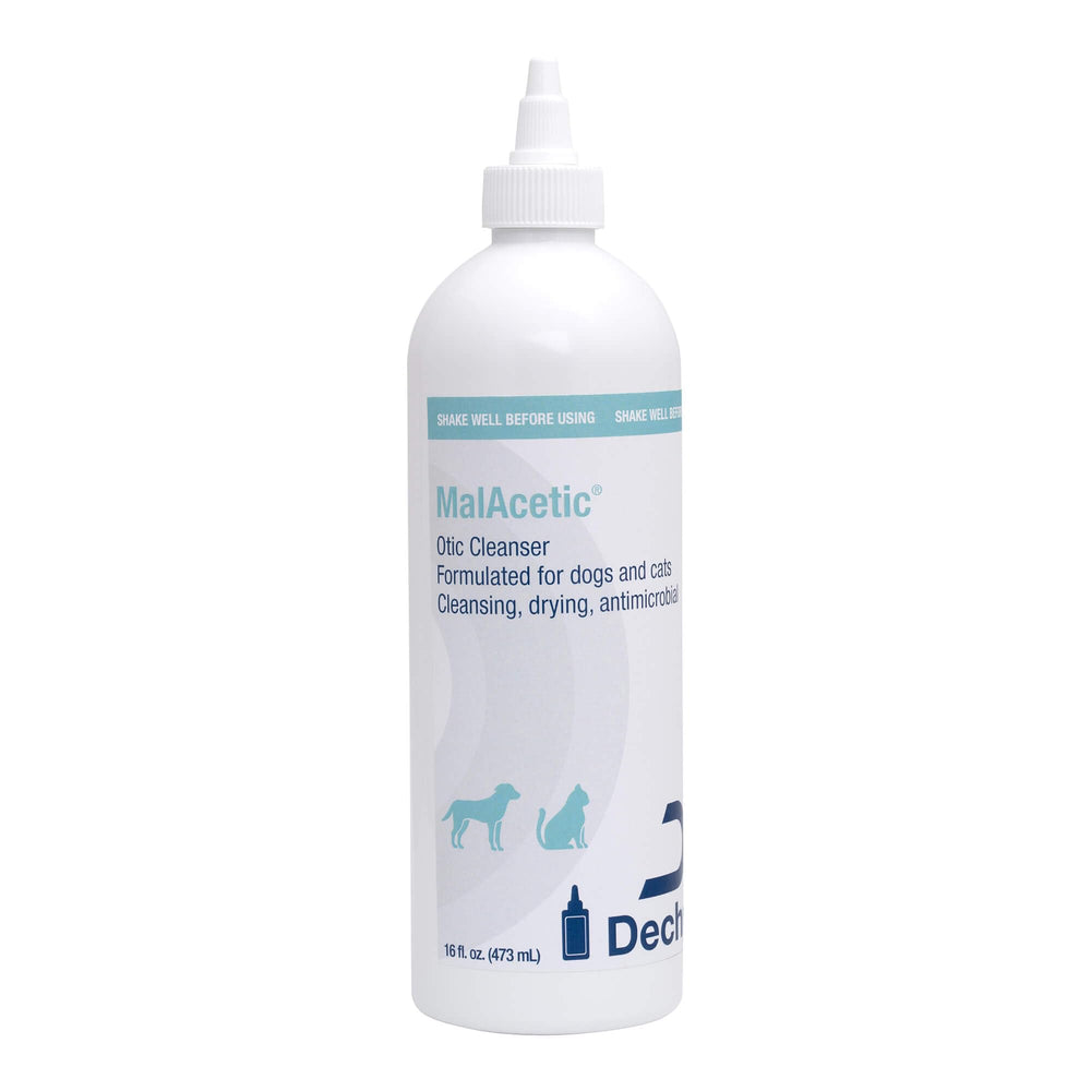 MalAcetic Otic Cleanser being applied to a dog's ear for gentle cleansing