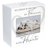 Malden Forever In Our Hearts urn front view with white wood grain finish for lasting memories.
