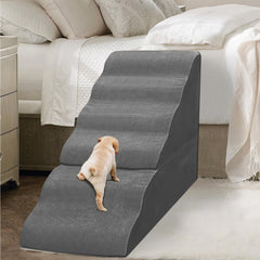 MALOROY dog stairs side view, 30-inch height for elevated beds.