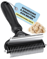 MalsiPree dog brush large 2-in-1 undercoat rake for easy detangling