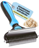 MalsiPree dog brush for shedding large blue reduces loose fur during grooming