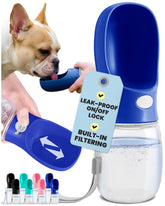 MalsiPree dog water bottle press water key for quick hydration on walks.