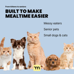 MalsiPree rubber feet resist tipping for stable feeding.