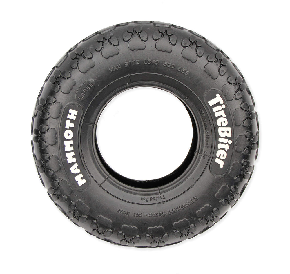 Mammoth TireBiter Originals 10-inch tire toy with a rugged surface for durable chews