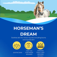 Manna Pro Corona Horsemans Dream horse skin application demonstrates care for sun-exposed areas.
