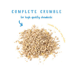 Manna Pro Gamebird Showbird Crumbles bag front ensuring clear nutrition labeling for mixed flocks