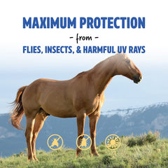 Manna Pro Opti-Force insect shield in action protecting during daily turnout