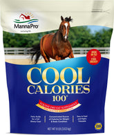 Manna Pro Cool Calories 100 bag with powder, supports weight gain and easy feeding.