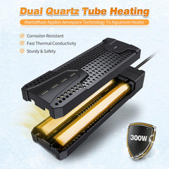 MantaMaze LED controller shows heating status and warnings at a glance