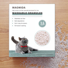 MAOMIDA granules dissolving in water indicate septic-safe, complete dissolution.