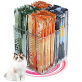 MAOUDA Lickable Cat Treats Organizer with clear rotating tray for easy access