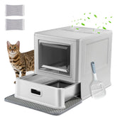 Marchul enclosed stainless steel cat litter box with lid enhances privacy and odor control.