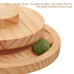 Marchul wooden slow-feeder ball designed for indoor cats.