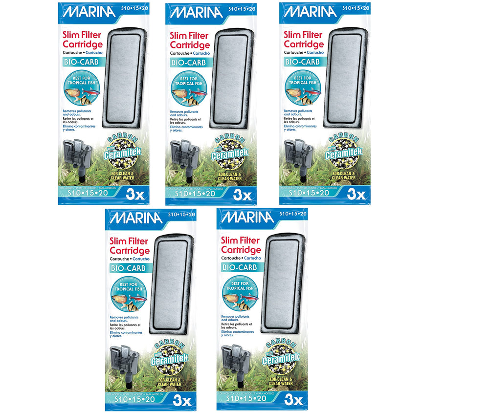 Marina Slim Filter Carbon Plus Ceramic Cartridge for S-series filters improves aquarium water clarity and reduces odors