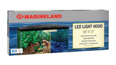 Marineland LED hood front view enhances daylight illumination for tanks