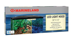 Marineland LED hood front view enhances daylight illumination for tanks