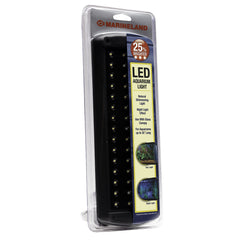 Marineland LED Aquarium Light showing brighter white LEDs with natural shimmer.