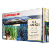 Marineland LED light hood with domed design for clear aquarium illumination.
