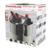 Marineland Magniflow 360 canister lid open showing easy access for quick maintenance