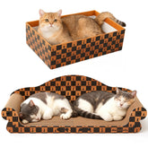 Markarbarka 27inch cat couch scratcher provides a spacious lounging area and claw-sculpting surface.
