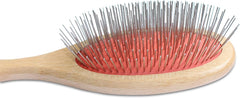 Mars Coat King 9-inch grooming tool with wood handle and stainless pins, manufactured with German precision